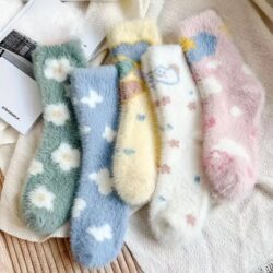 Women Cartoon Cloud Fleece Socks
