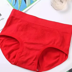 Women Seamless Mid-Waist Solid Color High Elastic Breathable Comfortable Fashionable Underwear